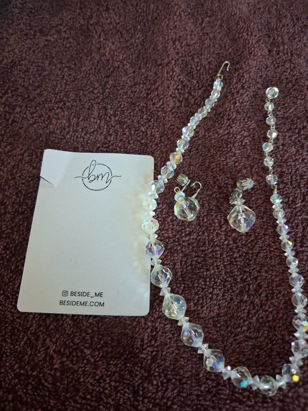Vintage Aurora Borealis Crystal Jewelry Set